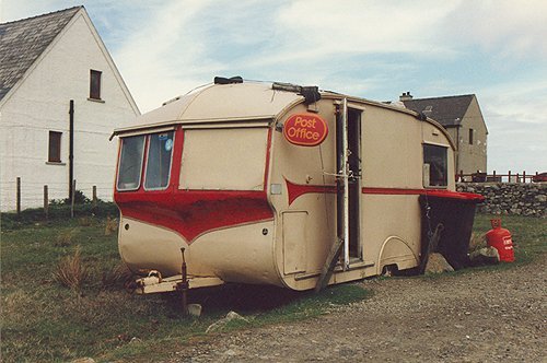 An not so unusual sight, a low-tech Post Office, Isle of Lewis 