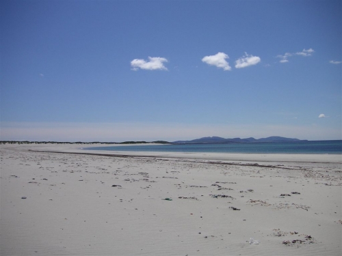 The silver beach near Kilpheder, looking south towards Barra, on a wonderful morning in June, 2007.