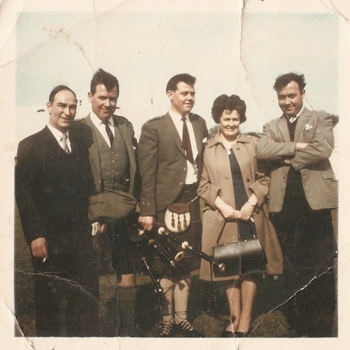 mother father and Mc Kinnon Boys at highland games