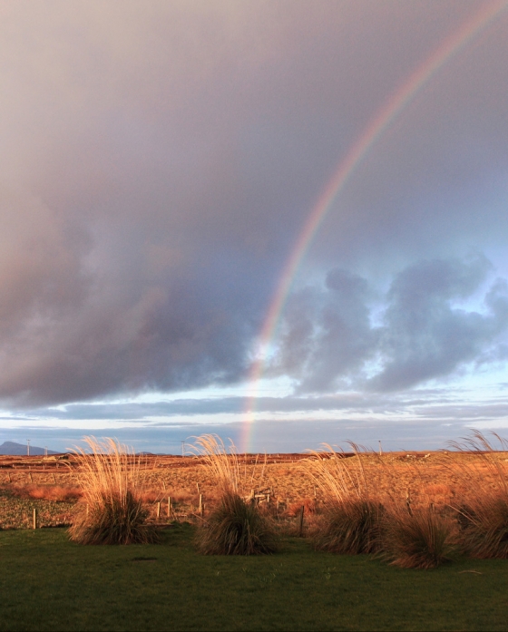 Rainbow over the croft at Liniclate