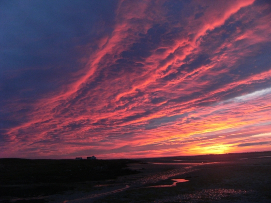 Sunset on Friday 6th June what a way to end a holiday .Looking across the causeway from South Uist to Benbecula . 