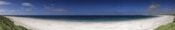 Panorama of beach at Kildonan.